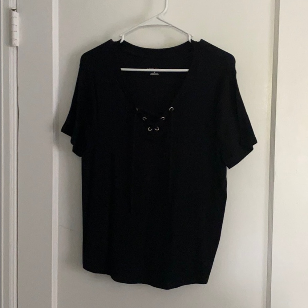 Black Shirt w/ tie up front
